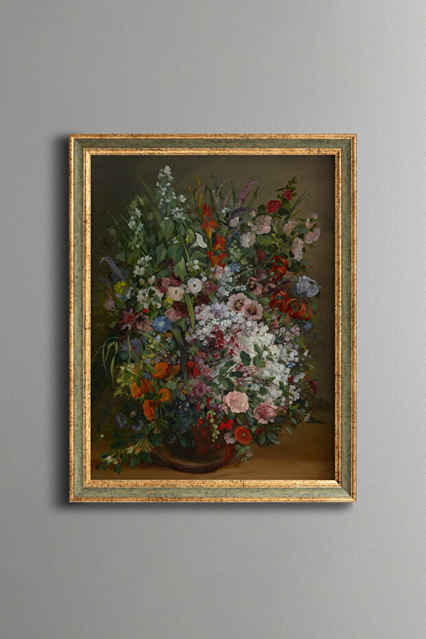 Flower Bouquet in Vase - Vintage Patterned Painting - Fine Model