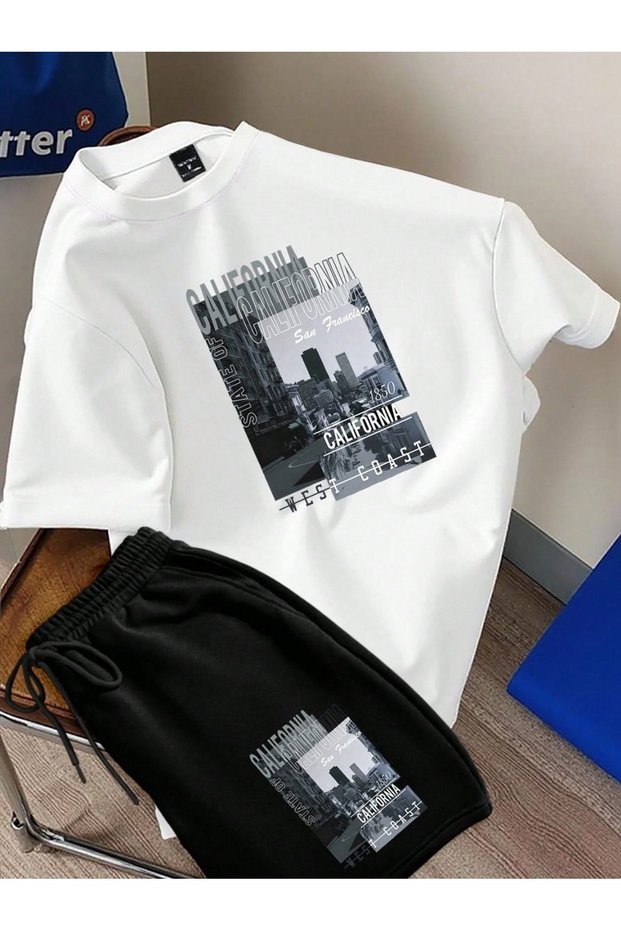 Unisex Oversize Shorts Set Short Sleeve T-Shirt Comfortable Fit Summer Casual Sports