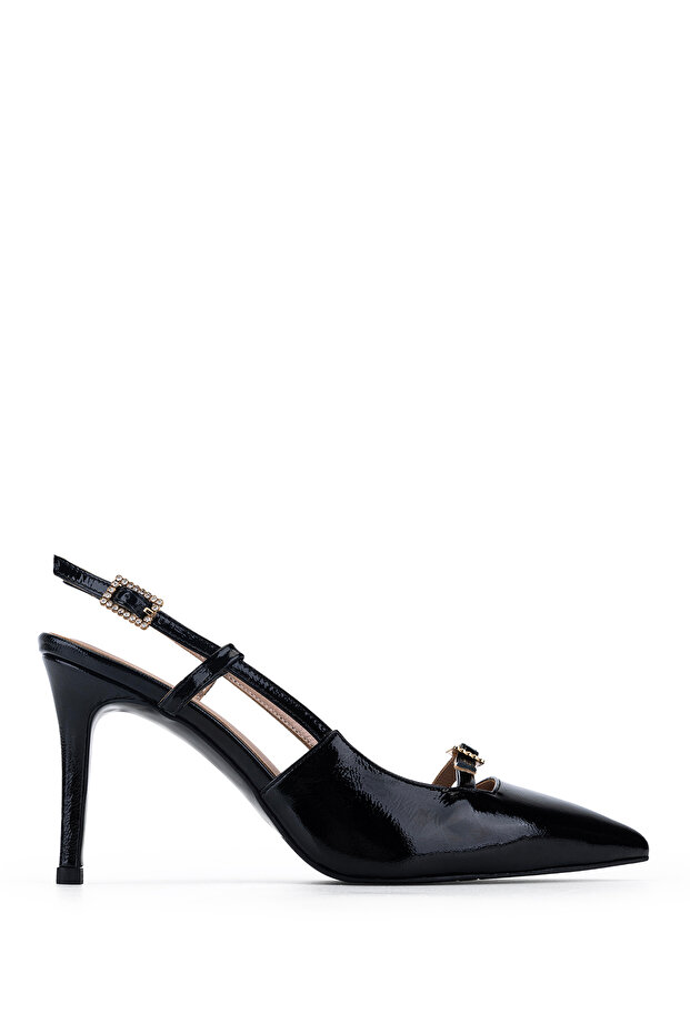 Women's Genuine Leather Black Patent Leather High Heels