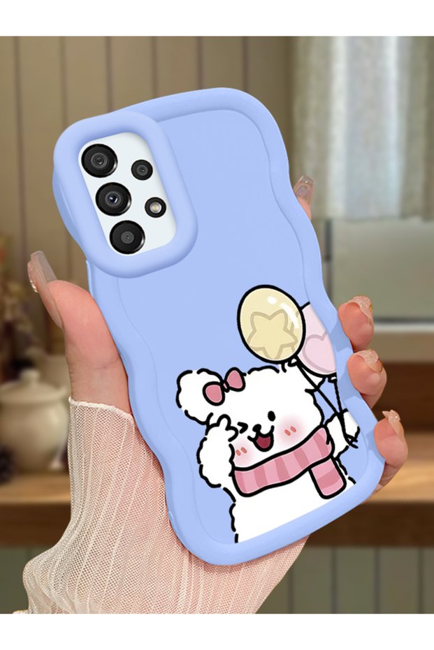 Samsung Galaxy A33 5g Compatible Case Camera Protector Blue Silicone Couple Phone Case Cat Pattern
