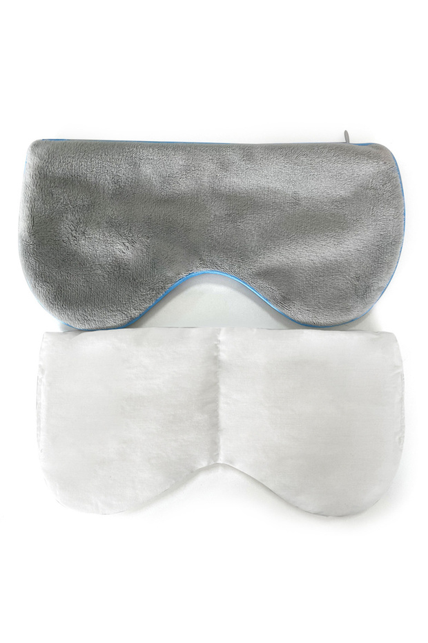 DUTRIEUX Gray Weighted Eye Mask Cooling Sleep Mask Cold Eye Pillow with Weighted Beads & Adjustable