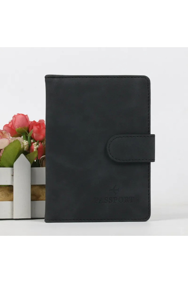 Black Leather Passport Holder Covers Case Waterproof Travel Wallet Cute Passport Book fo