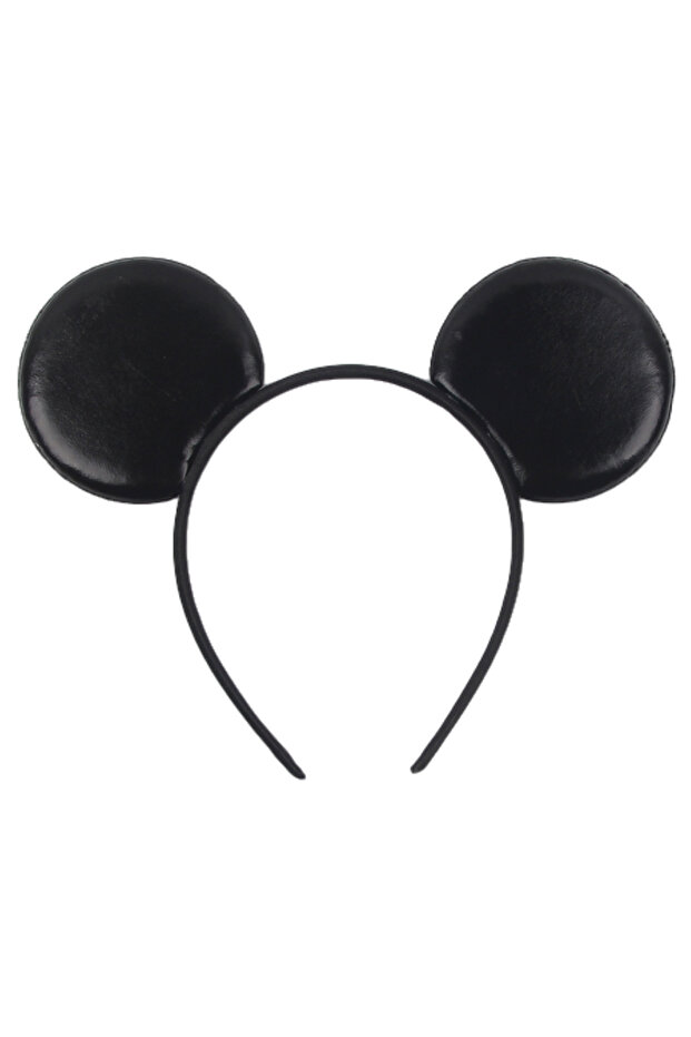 Style 04 1pc Mickey Mouse Ear Hair Hoop Pu Leather Sequins Butterfly Knot Personalized Rivet Holiday