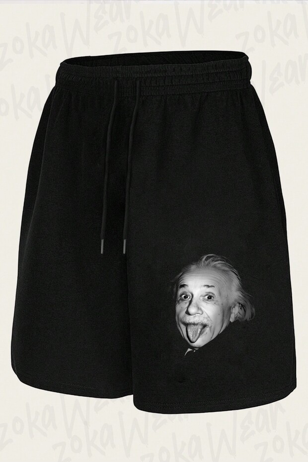 Unisex Albert Einstein Genius Design Printed Shorts