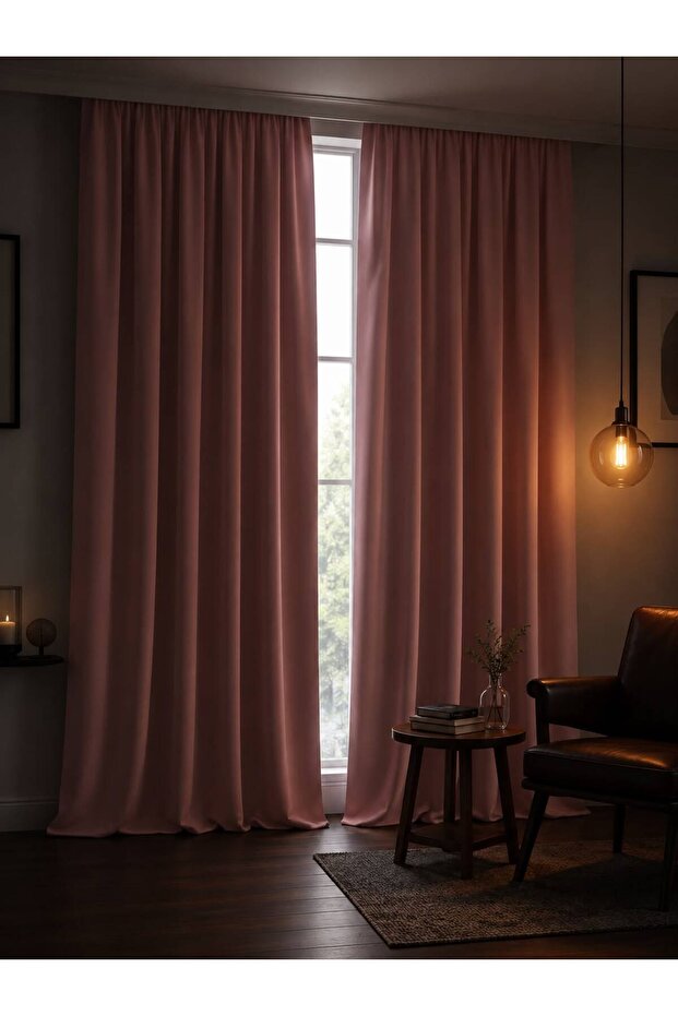Luxury Blackout Light-Proof Background Curtain Dust Pink (Pile-Free)