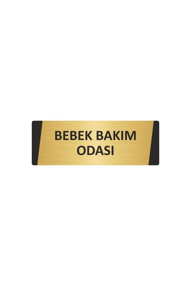Baby Care Room Metal Warning Sign 5X20 cm Gold Color