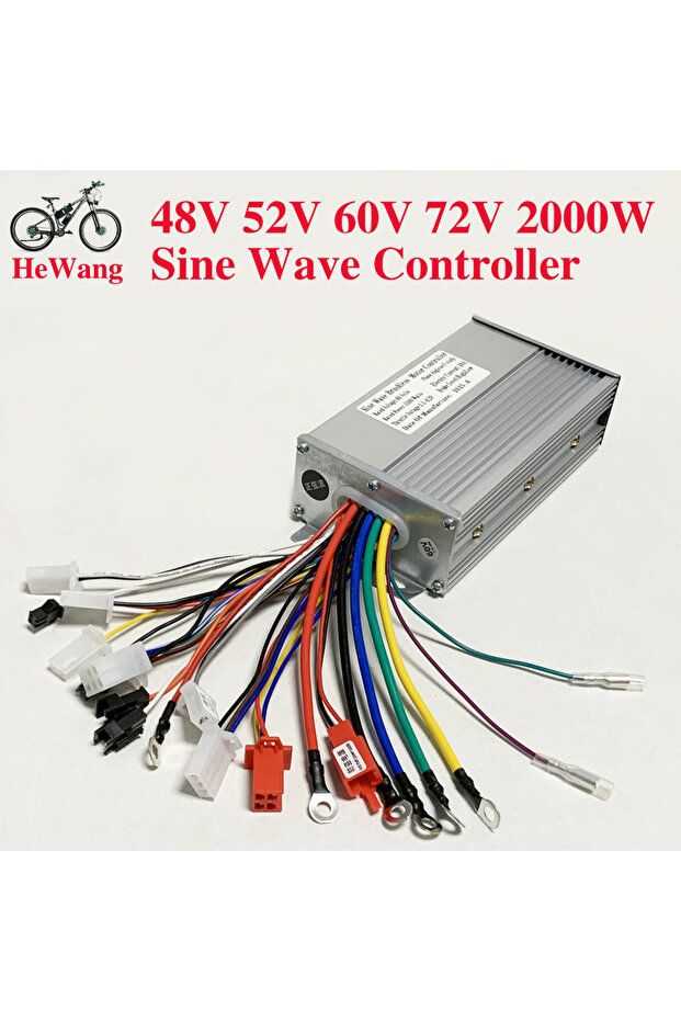 وحدة تحكم بموجة جيبية 60V2000W-FOC15 48V 52V 60V 64V 72V للدراجات الكهربائية، وحدة تحكم بمحرك بدون فرش 1000W 1500W
