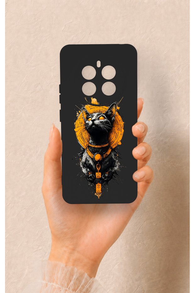 Realme 12 4g Compatible Egyptian Cat God Patterned Silicone Case
