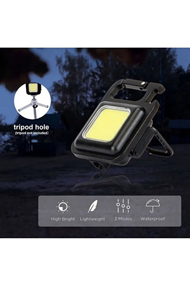 مصباح يدوي LED صغير قابل لإعادة الشحن مع حامل قابل للطي وفتاحة زجاجات (USB Type-C، 800 لومن)