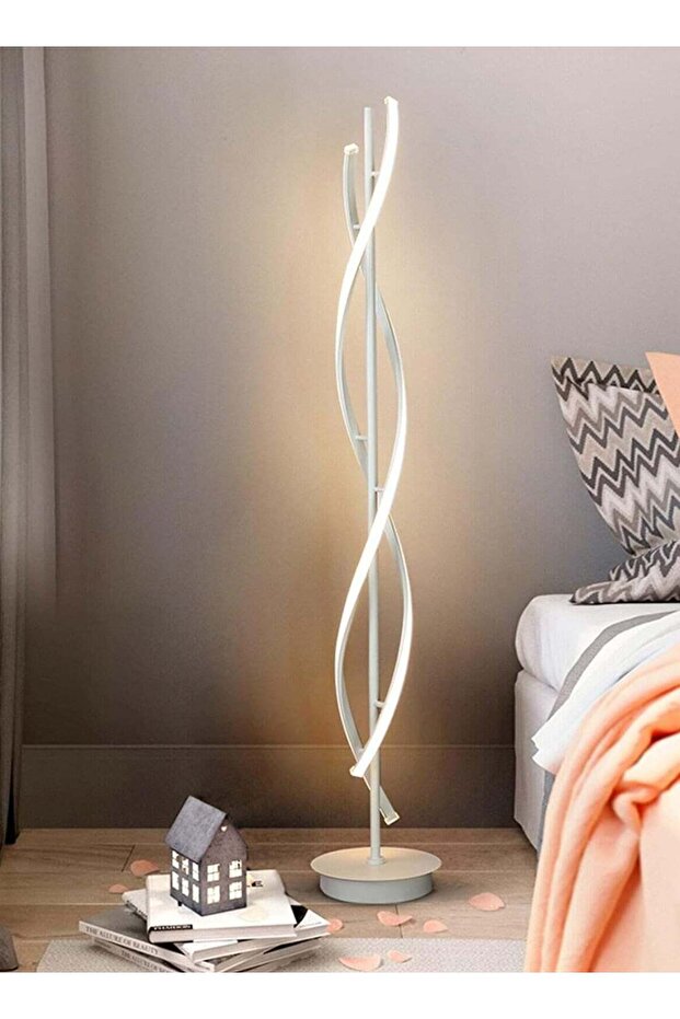 Creative Spiral LED DNA Floor Lamp White
