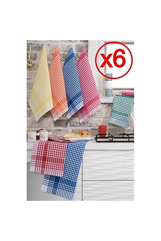50X70Cm Set of 6 Gingham Kitchen Drying Cloths