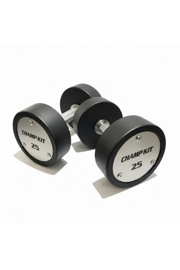 25kg Fixed Rubber Round Dumbbell Pair