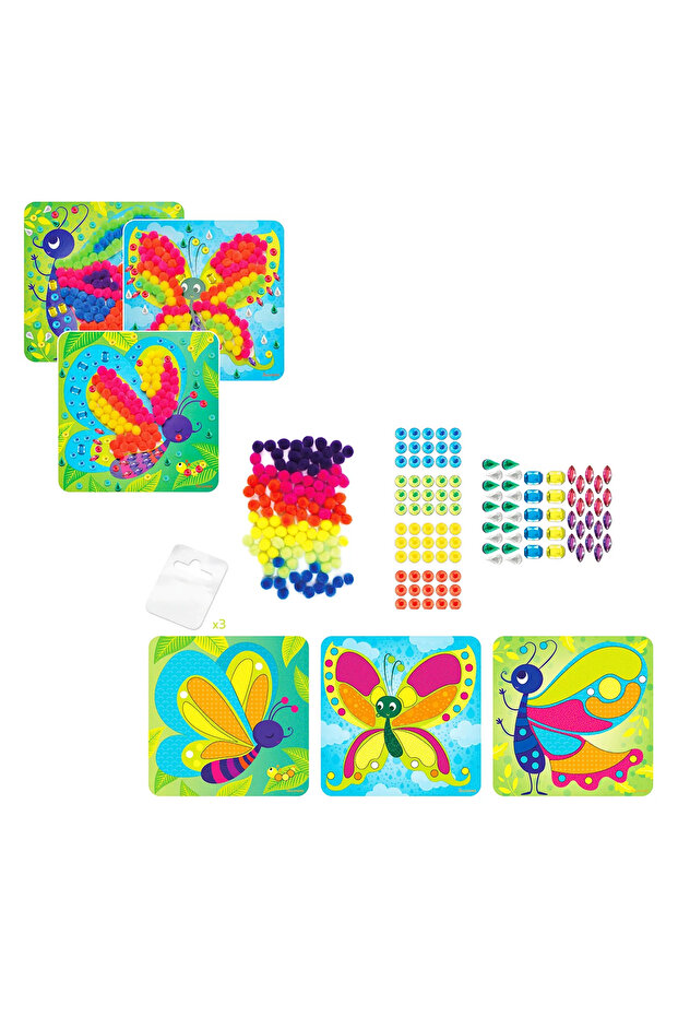 Creative set with pompoms Butterflies - 3
