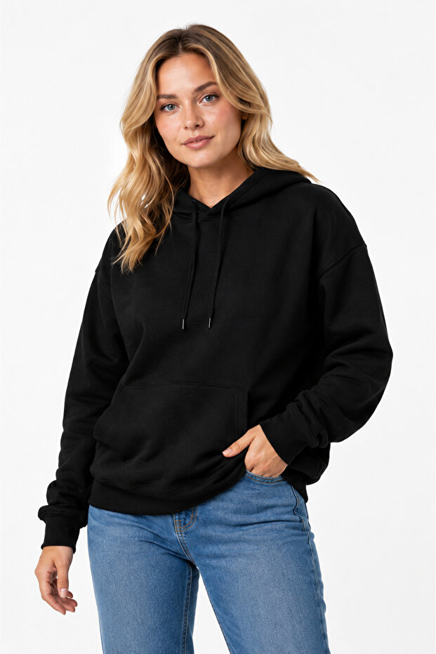 New Season Women's Hooded Sweatshirt – Black