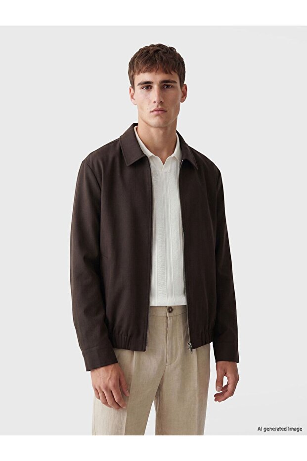 Lcw Vision Brown Regular Fit Shirt Collar Men's Jacket