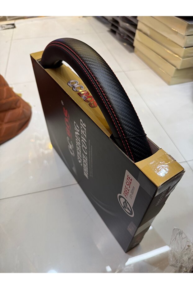 QC BOS Universal Leather Steering Wheel Cover
