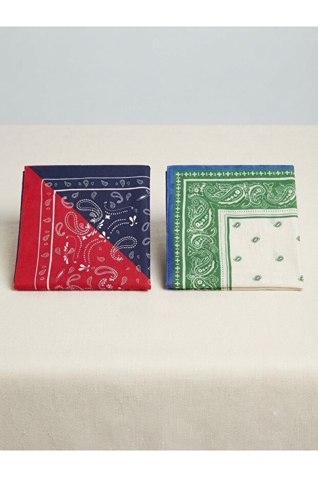Premium Scarf Set of 2 Soft Fabric Bandana 50X50 Summer Style