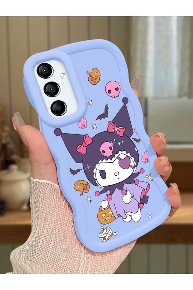 Samsung Galaxy A24 Compatible Case Camera Protector Blue Silicone Couple Phone Case Cartoon Pattern