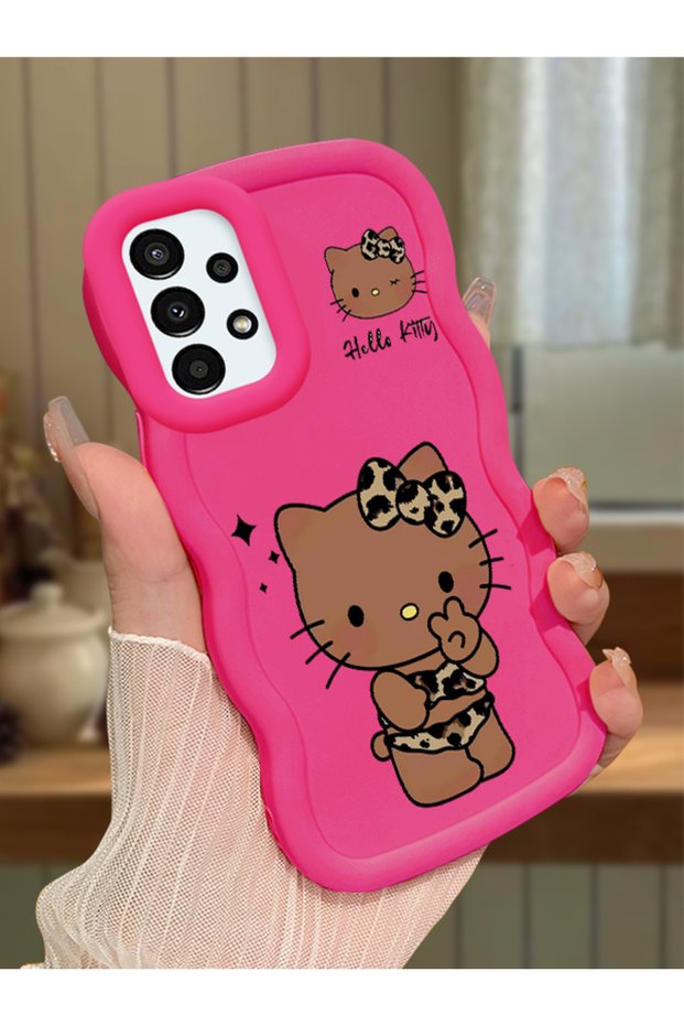 Samsung Galaxy A13 4g Compatible Case Camera Protector Red Silicone Couple Phone Case Kitty Pattern
