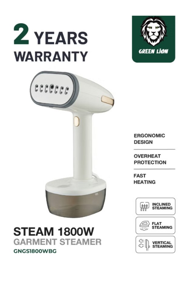 1800W Garment Steamer with 20-Minute Continuous Steam, 350ml Water Tank, 35-Second Fast Heat-Up & Stainless Steel Steam Head – Beige