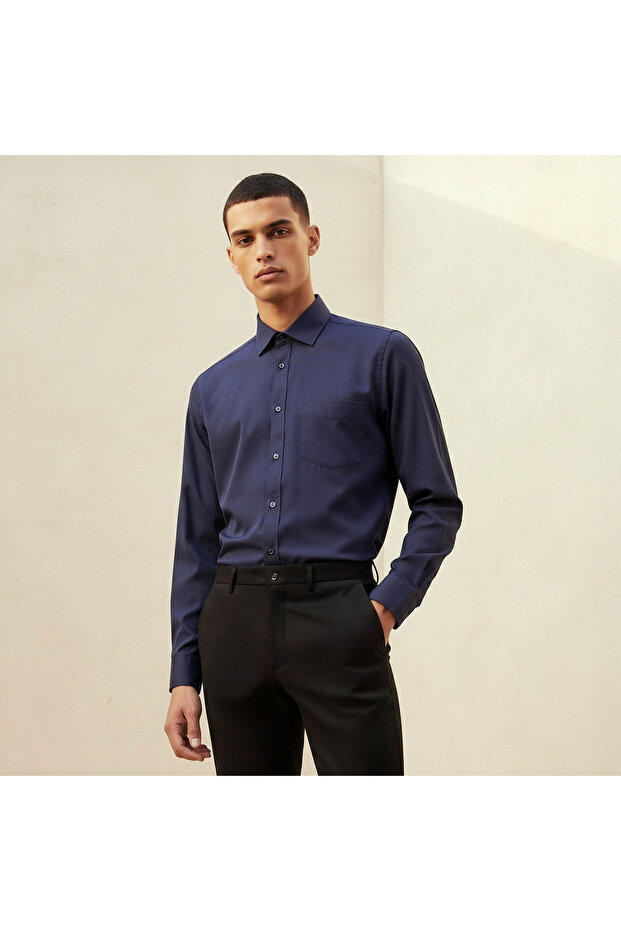 Men Regular Fit Collared Philaphil Long Sleeve Shirt