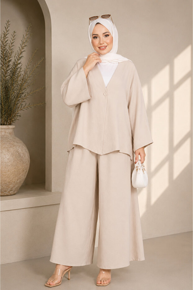 Women's Kimono Comfortable Fit Summer Aerobin Hijab Set Sb0047