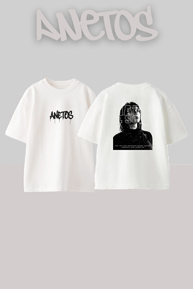 تي شيرت أبيض كبير الحجم مطبوع بتصميم Billie Eilish_30 للجنسين
