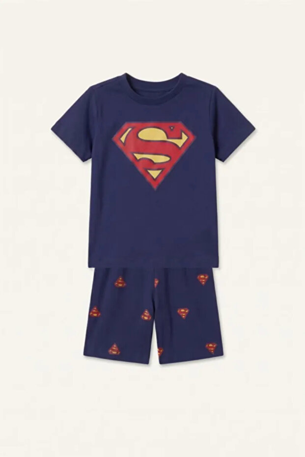 Superman Licensed 2-Piece Navy Blue Shorts Pajama Set for Baby Boy H8148A526Hs