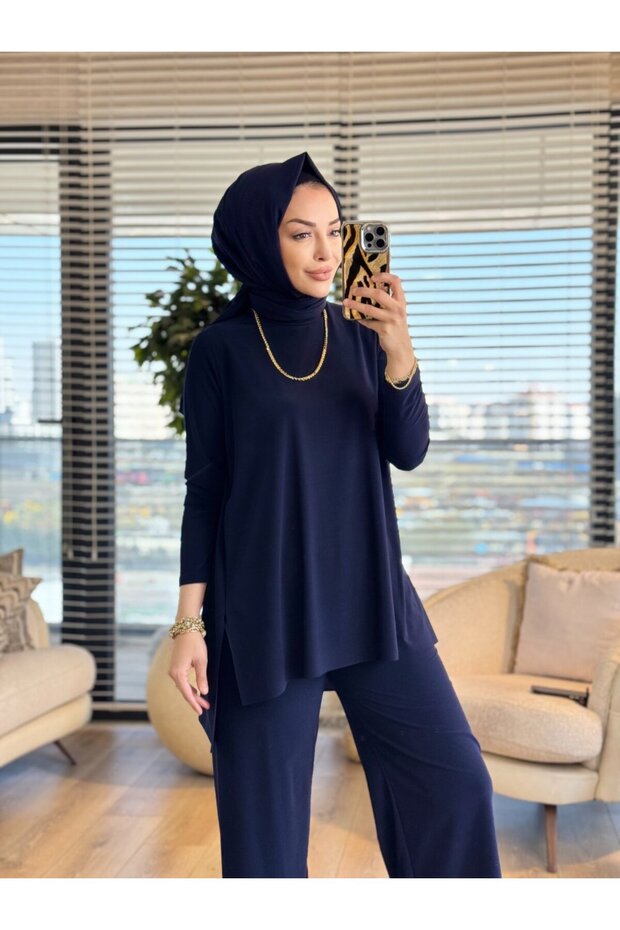 5026 طقم إيفيل باللون الأزرق الداكن