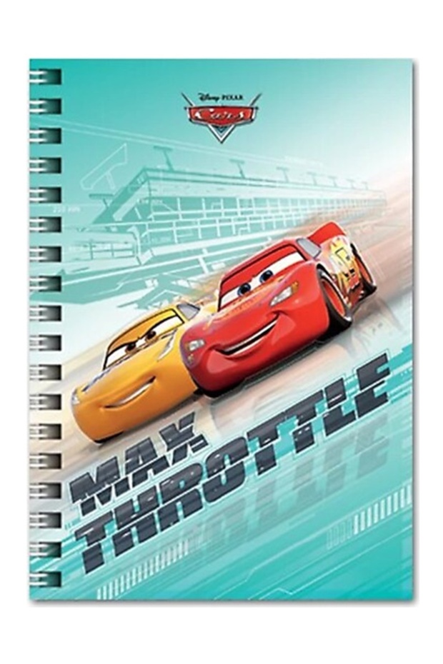 Cars 80 Sheets Striped A6 Notebook with Spiral Binding - 3 Pieces