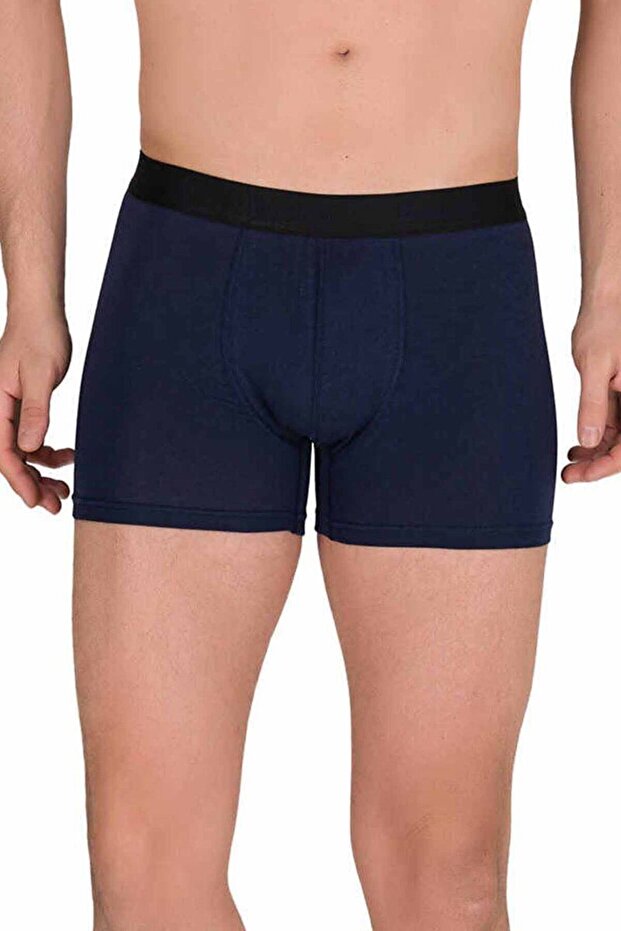 Cotton Modal Lycra Flexible Men's Boxer Navy Blue 4476B