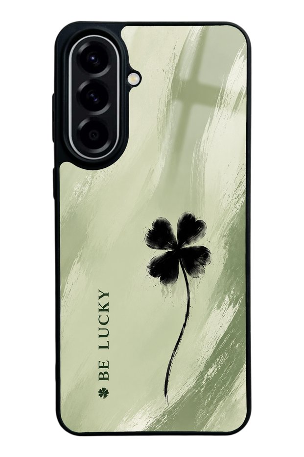 Samsung A57 Glossy Phone Case with Sage Lucky Clover Design
