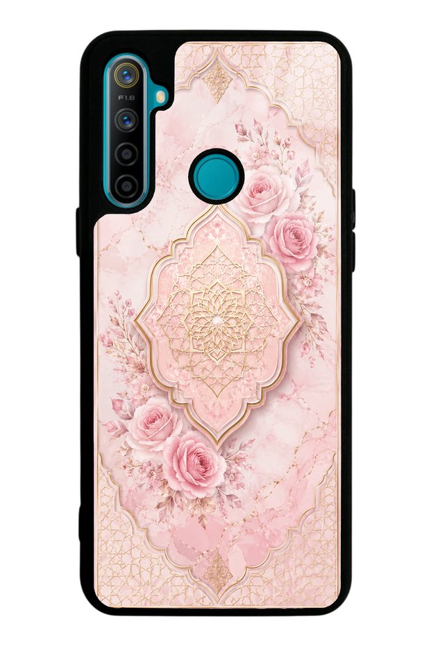 Realme 5I Glossy Phone Case with Blush Ottoman Rose Design