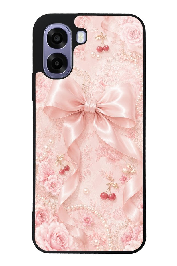 Oppo A6T Glossy Phone Case with Cherry Blush Bow Design