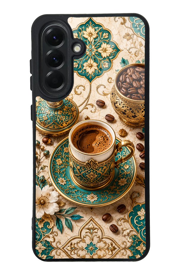 Samsung A56 Turquoise Ottoman Coffee Design Glossy Phone Case