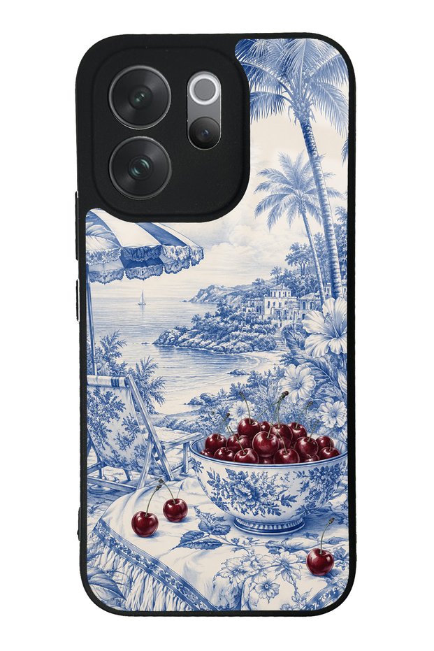 Vivo V70 Blue Porcelain Cherry Coast Design Glossy Phone Case