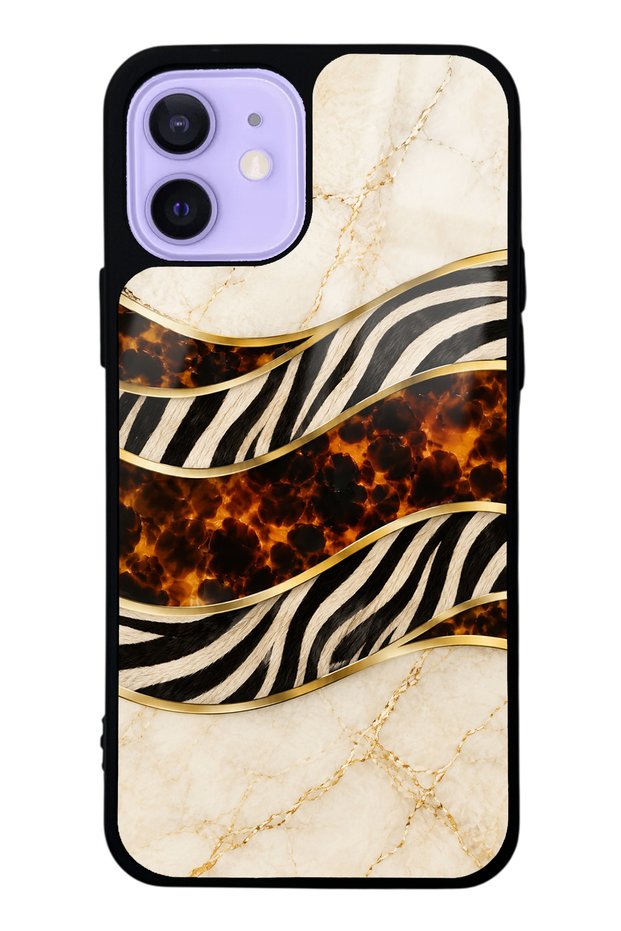 iPhone 12 Ivory Safari Design Glossy Phone Case
