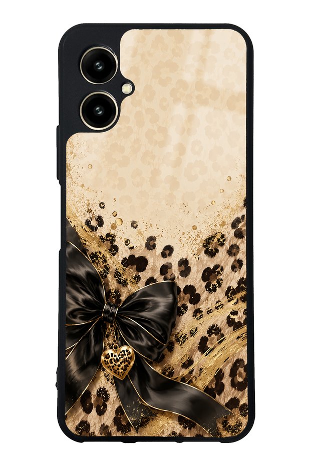 Omix X5 Golden Leopard Heart Design Glossy Phone Case