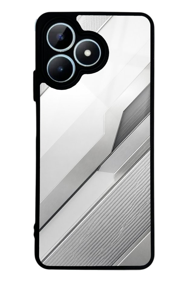 Realme Note 50 Silver Titanium Edge Design Glossy Phone Case