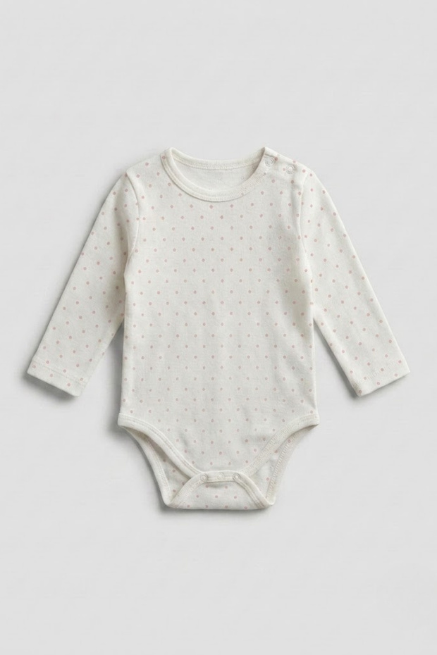 100% Cotton Long Sleeve Baby Snap-On Bodysuit