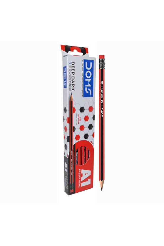 A1 HB Deep Dark Graphite Pencil, 12 pcs