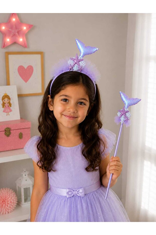 Mermaid Crown and Wand Set – Children's Costume Accessory