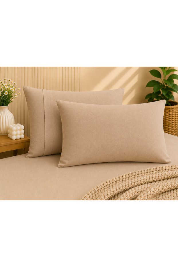 2-Piece Pillowcase with Cover 50X70 cm Cotton Textured Soft Fabric Pillowcase Envelope Model Without Zipper
