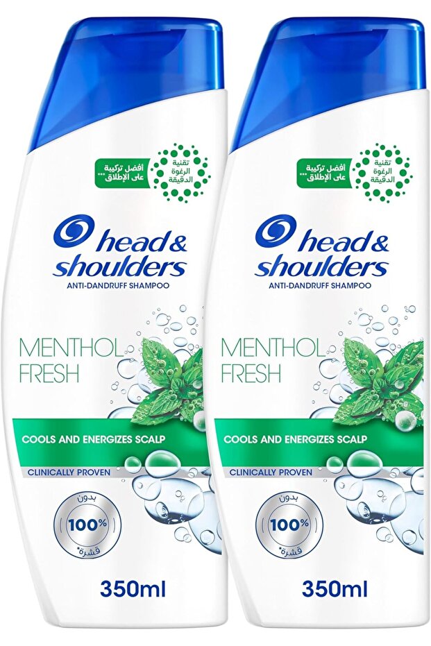 Menthol Fresh Anti-Dandruff Shampoo, with MaxFoam Technology Dandruff Won’t Come Back, Cools and Energizes Scalp, Clinically Proven, 350ml+350ml