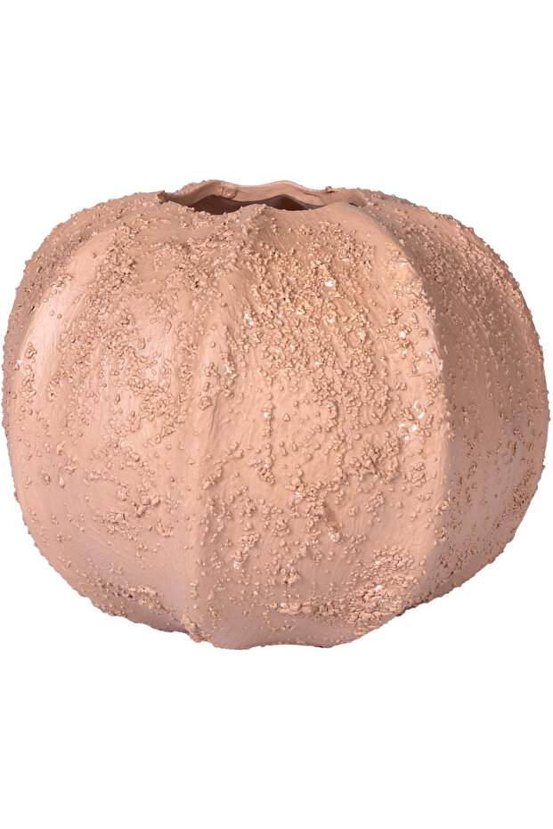 Decorative Ceramic Vase Grained Sand Light Brown 17X13 Cm.