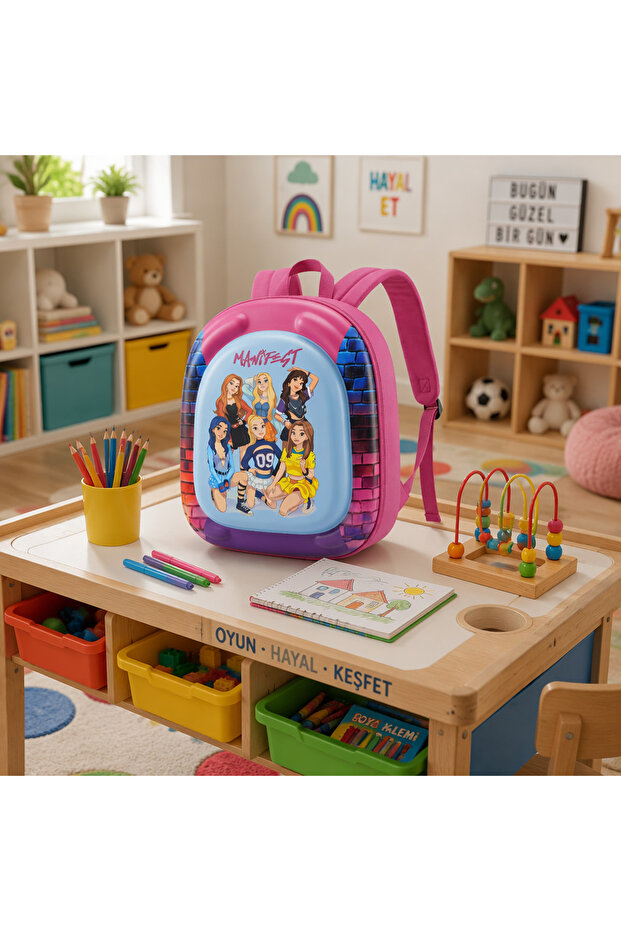 3D Embossed Kindergarten Nursery and Daily Use Bag Backpack 2-6 Years