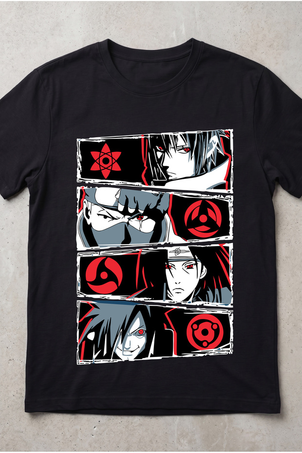 Naruto Uchiha Clan Anime Printed Standard Cut Unisex Tshirt