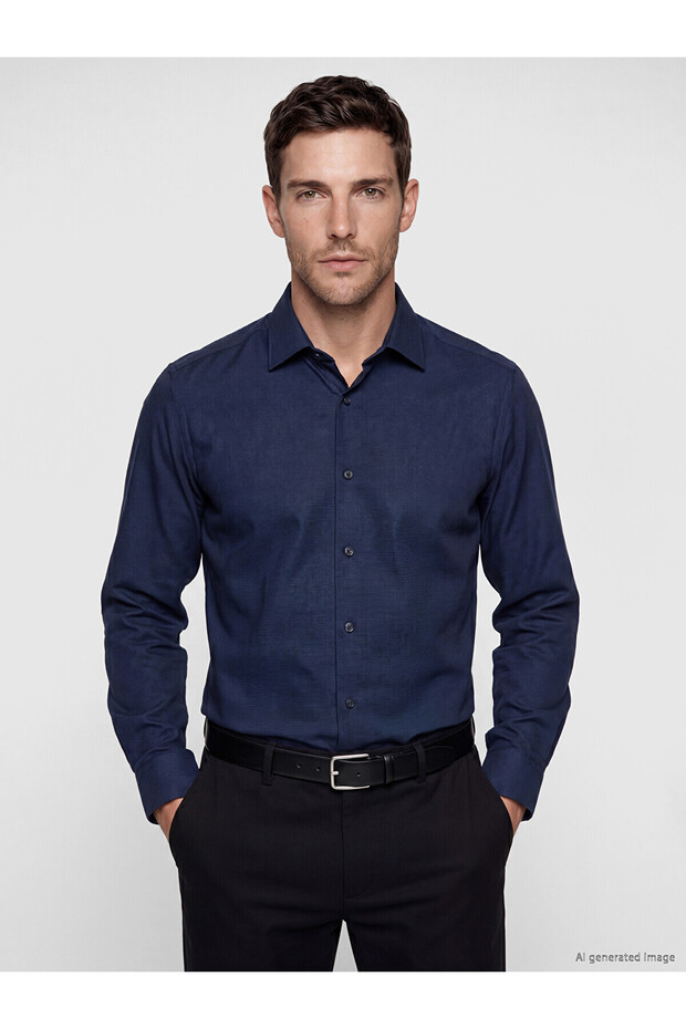 Ozmarka New Season Slim Fit Dobby Men's Shirt