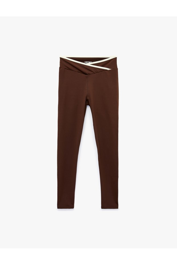 High Waist Belt Detailed Slim Fit Sports Leggings