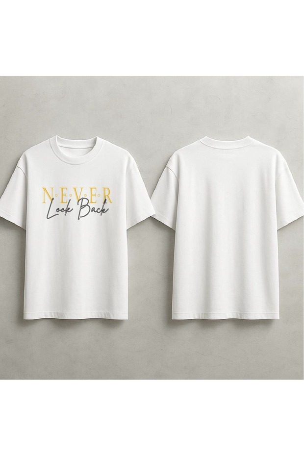 Never Look Back Printed Oversized T-Shirt